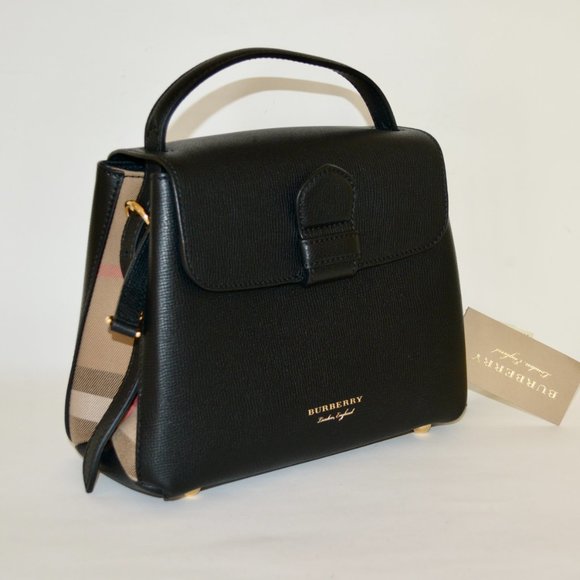NWT BURBERRY DERBY LEATHER HOUSE CHECK SMALL CAMBERLEY TOTE BAG - Picture 2 of 10